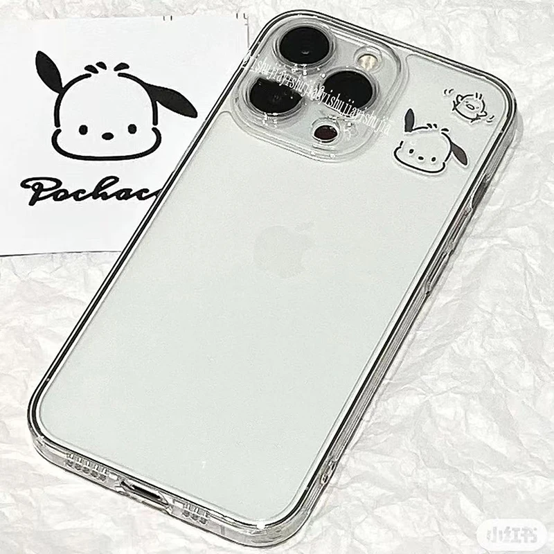 Sanrio Pochacco iPhone15 Phone Case Kawaii Cute Cartoon 11 14 13 Plus Pro Max Fall Prevention Protective Shell Girls Gifts