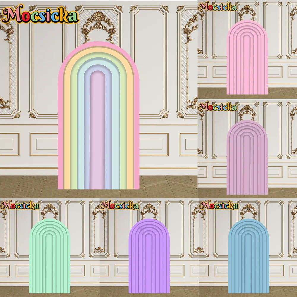 Mocsicka 2-Sided Arch Cover Solid Colour 3D-Style Decora Backdrop Baby Shower Arch Wall Baby Children 1st Birthday Party Prom