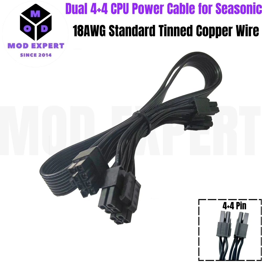 

PSU 8Pin to Dual 8Pin 4+4Pin CPU Power Cable for Seasonic X-1250, X-1050, X-850, X-750, X-650 X Series GOLD Modular Power Supply