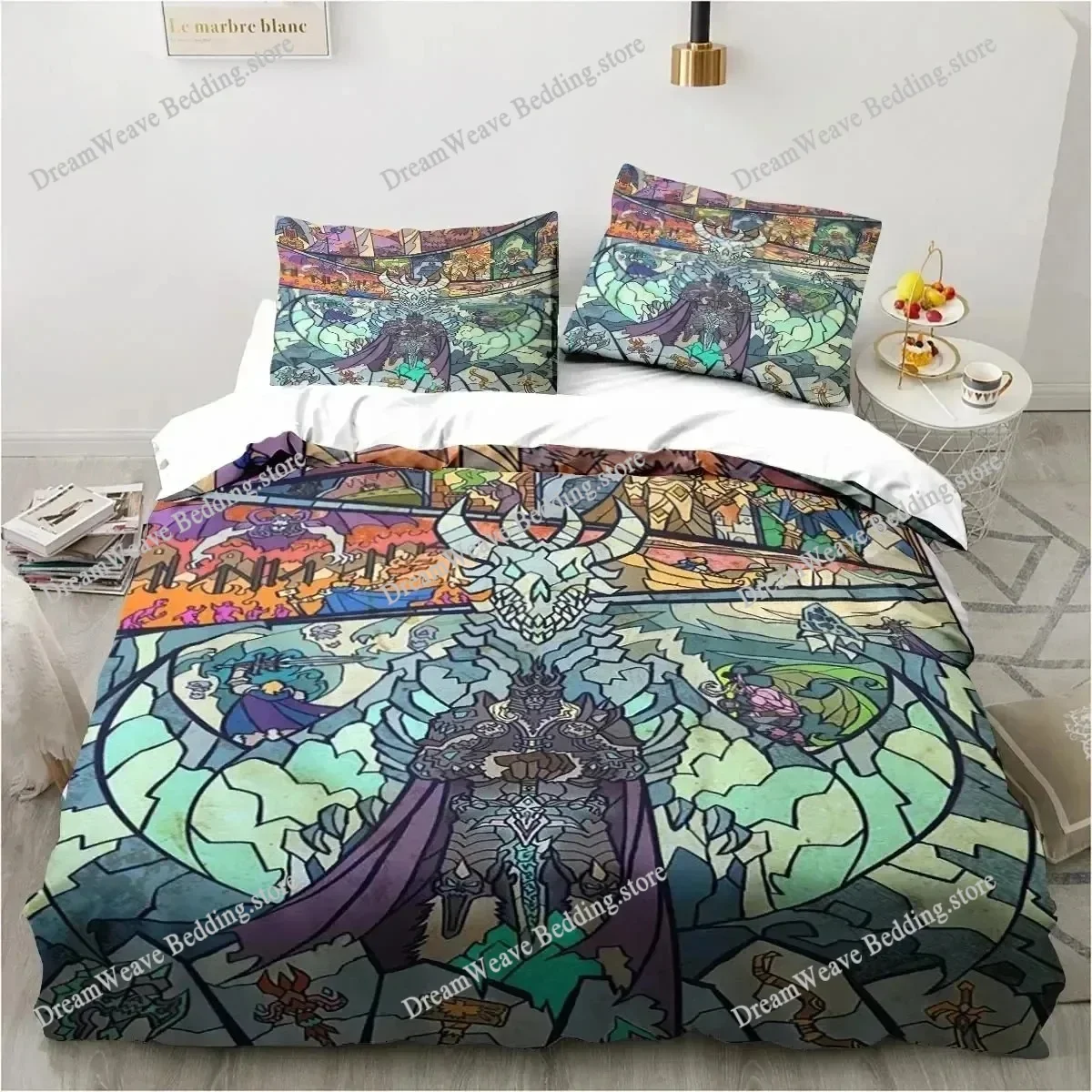 

World of Warcraft Exquisite WOW Game Style Duvet Cover Pillow Case Bedding Set Quilt Cover Double Bed Home Textile Luxury Gift96
