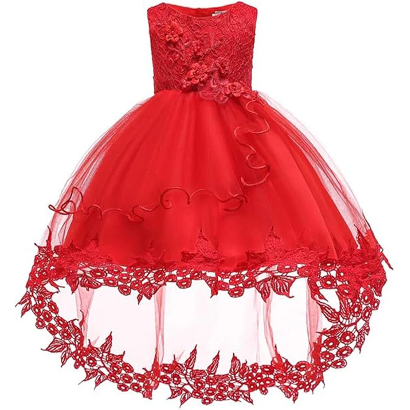 Christmas Baptism Dresses For Baby Girls Lace Princess 1st Year Birthday Party Wedding Trailing Dress Newborn Kids Gown Vestidos