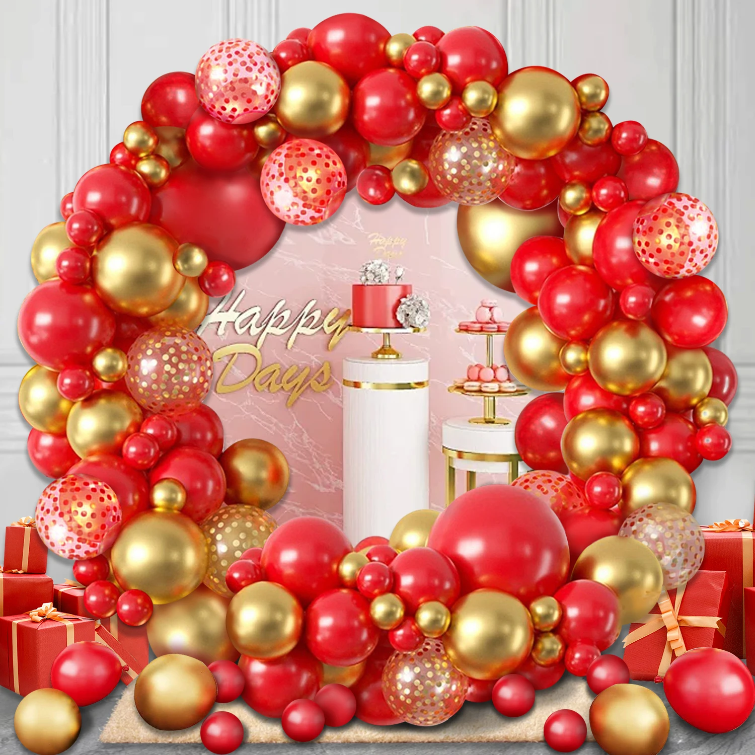 110 Stück rotes Hochzeits thema Ballon kette Set Hochzeit Geburtstags feier Layout dekorative Ballon Innen-und Außen dekoration