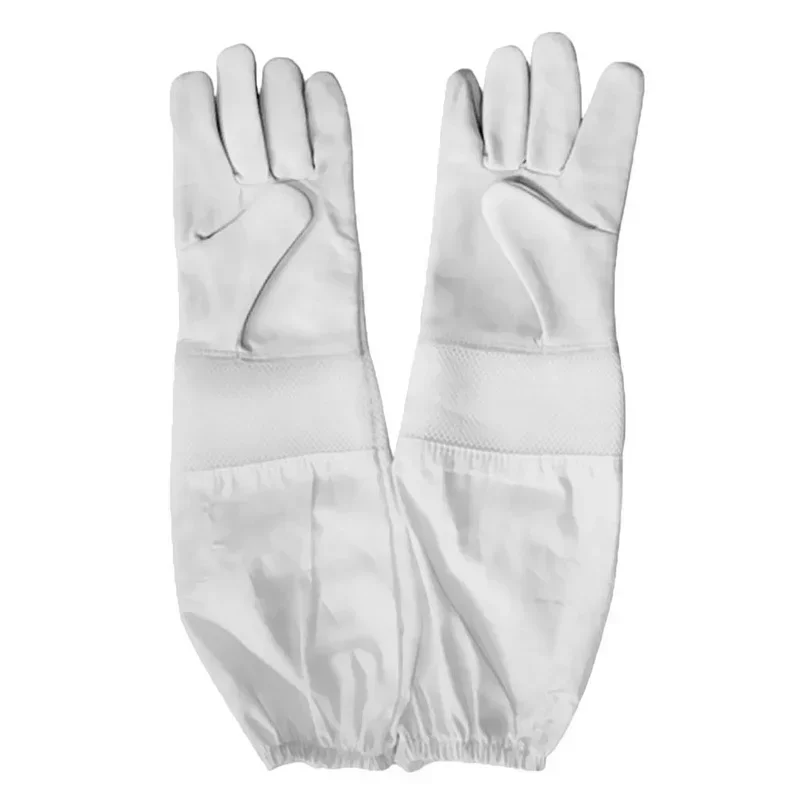 A A 3 Pairs Beekeepers Gloves Three-layer Net Ventilation Protect Your Hands Fully Ventilated Goatskin Beekeeping Gloves