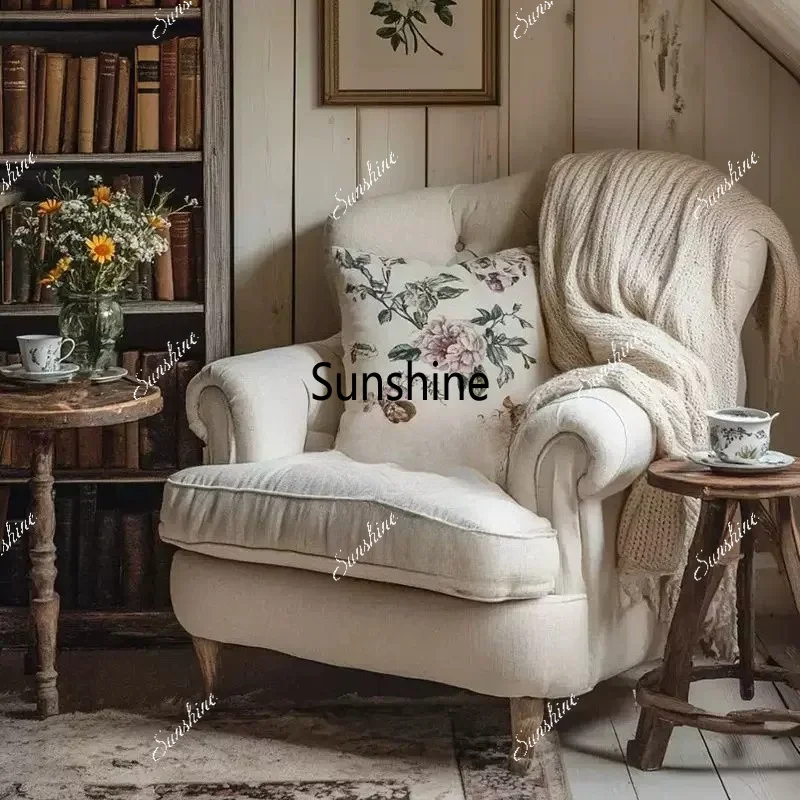 French retro single sofa living room lounge chair