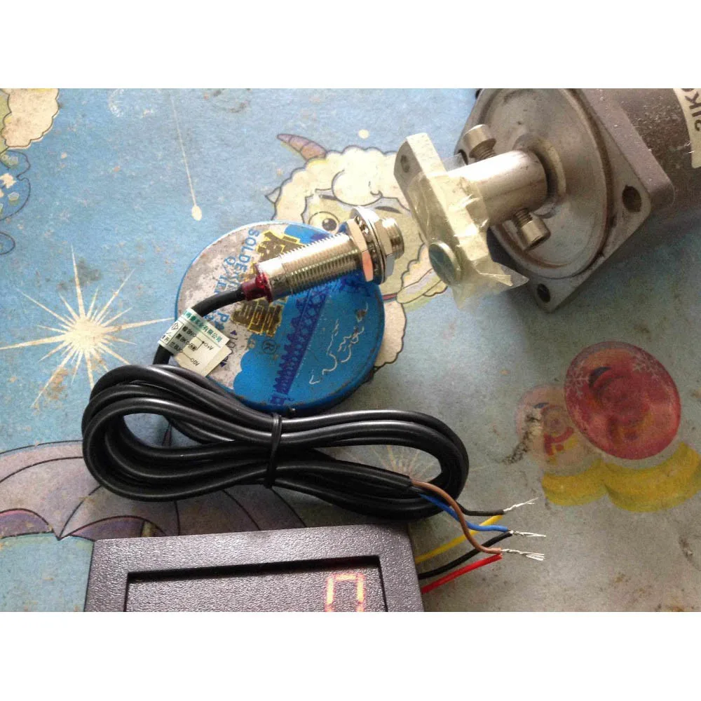 Imagem -06 - Tacômetro Digital com Sensor de Proximidade Hall Medidor de Velocidade Rpm Npn com Ímã para Motor do Carro dc 12v Velocidade Rotativa