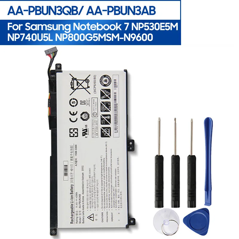 

NEW Replacement Battery AA-PBUN3QB For Samsung Notebook 7 NP530E5M NP800G5M NP740U5L AA-PBUN3AB BA43-00377A 3950mAh