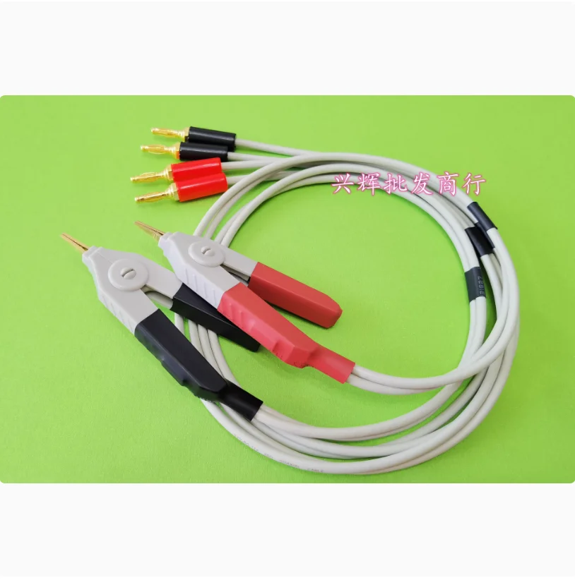 Four Terminal Test Line 4mm Banana Plug Kelvin Test Clip LCR Digital Bridge Test Clip Low Resistance Clip