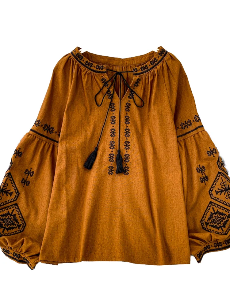 เสื้อทรงหลวมสไตล์เกาหลี แขนยาว ปักลายย้อนยุค ผูกเอว ดีไซน์หวานๆ สำหรับผู้หญิง รุ่นใหม่ล่าสุดสำหรับฤดูร้อน