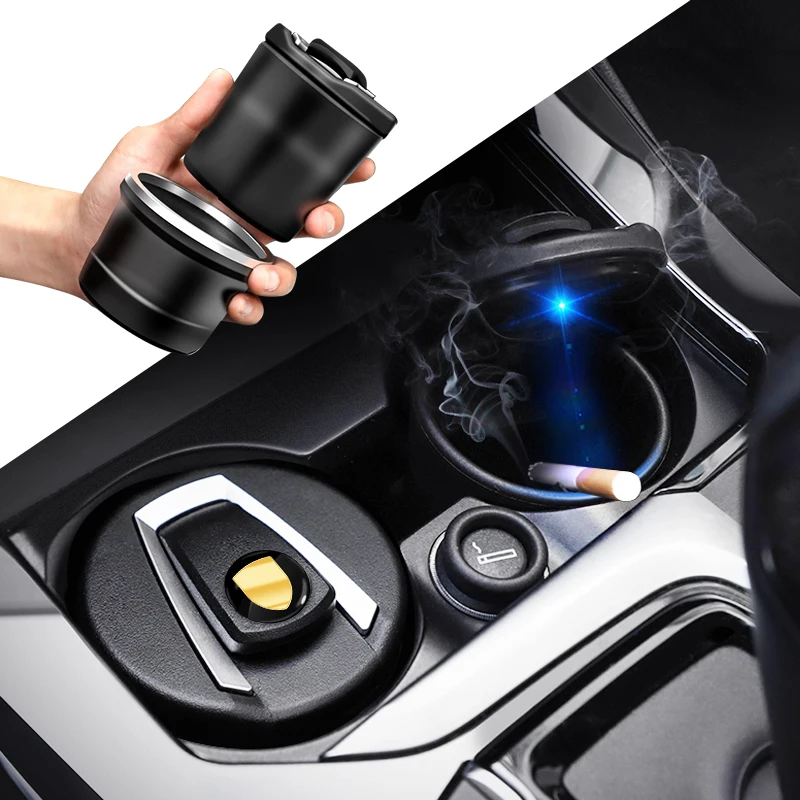 

Автомобильная светодиодная пепельница для хранения монет для Porsche Cayenne Panamera Macan 911 718 Taycan Boxster Cayman 918 Pajun, аксессуары