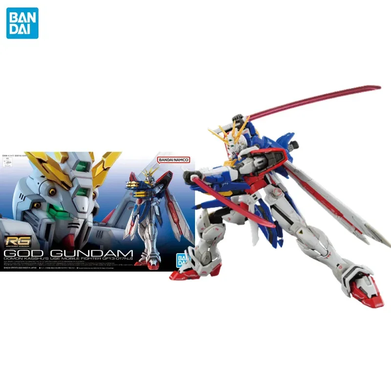 

Bandai Genuine Gundam Model Kit Anime RG 1/144 GF13-017NJⅡ God Gundam Action Figure Assemble Collection Toys for Children