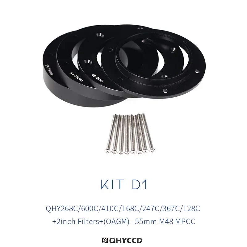 

QHYCCD Set Adaptor Ring D1 And 55mm Corrector Are Suitable For Color Cameras Such As QHY247C