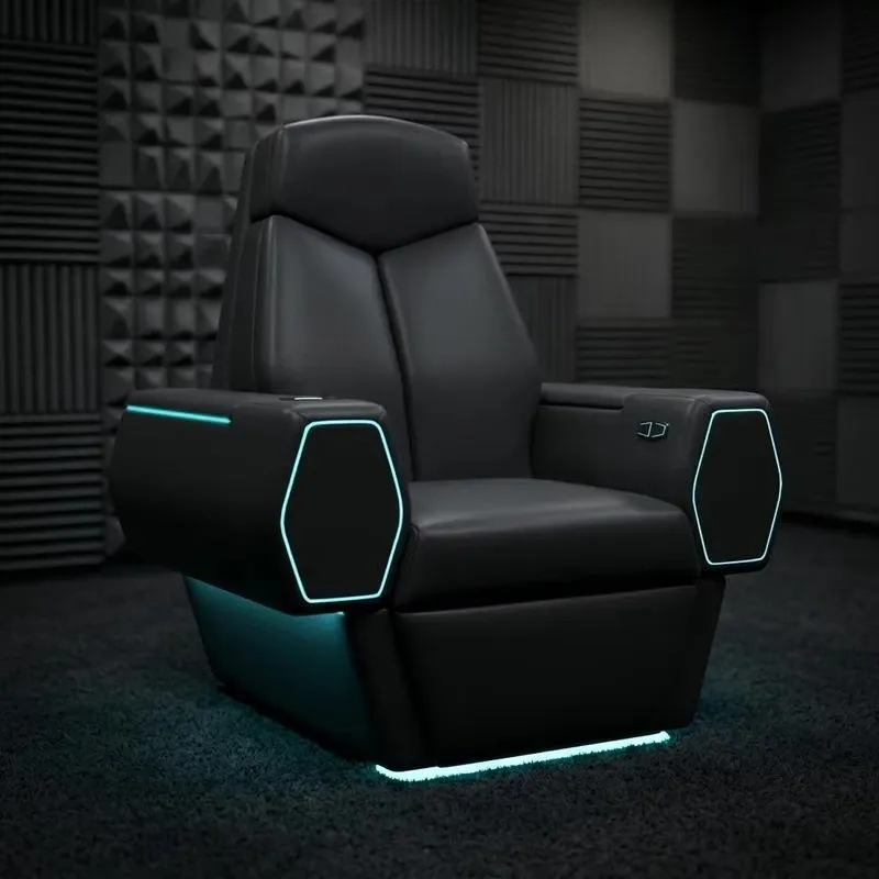 Electric Recliner with Headrest Leather Interior for Home Theater Apartment Warehouse Gym Shopping Mall Furniture