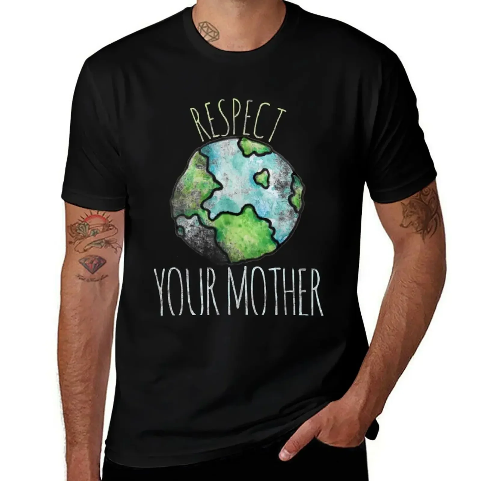 Respect your mother earth day T-Shirt anime figures plain quick-drying summer tops mens t shirts pack