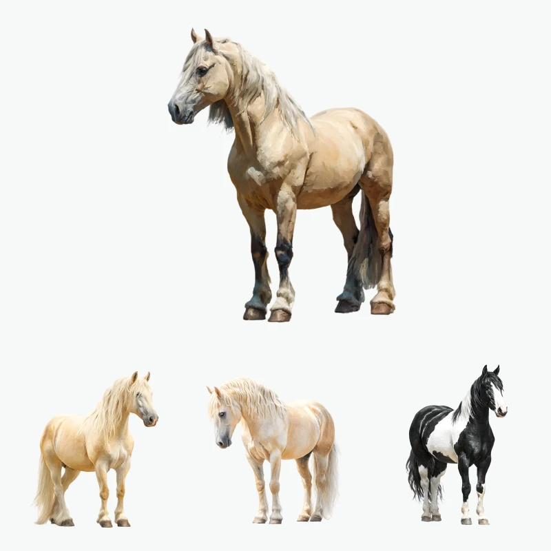 2PCS Horse Pattern Print Design Set Heat Transfer Sticker dtf transfers prints Iron On Transfer Patches For Clothes T-shirt