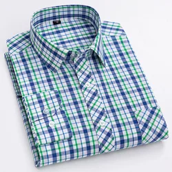 High Quality Men's Plaid Long Sleeved Shirt Spring/summer 100% Pure Cotton Casual Comfortable Soft Young Travel Home Top S-4xl