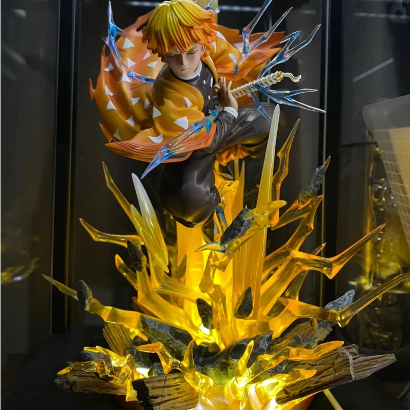 

Anime Demon Slayer Agatsuma Zenitsu Figure Desktop Ornaments Statue Replaceable Headed Action Figures Gk Model Trend Toys Gifts