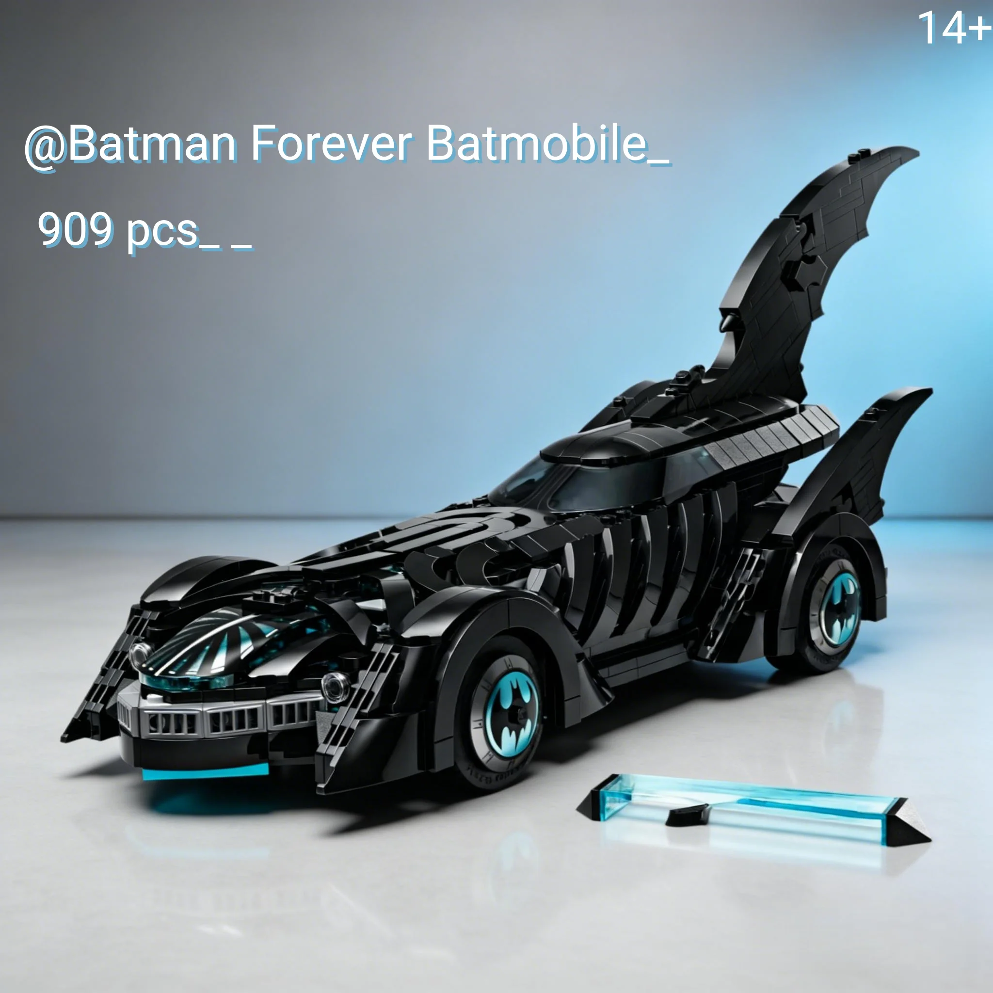 

НОВИНКА 2026: Серия знаменитых киносуперкаров MOC-76304, альтернативная модель Бэтмобиля, 909 деталей, конструктор, подарок на день рождения для детей