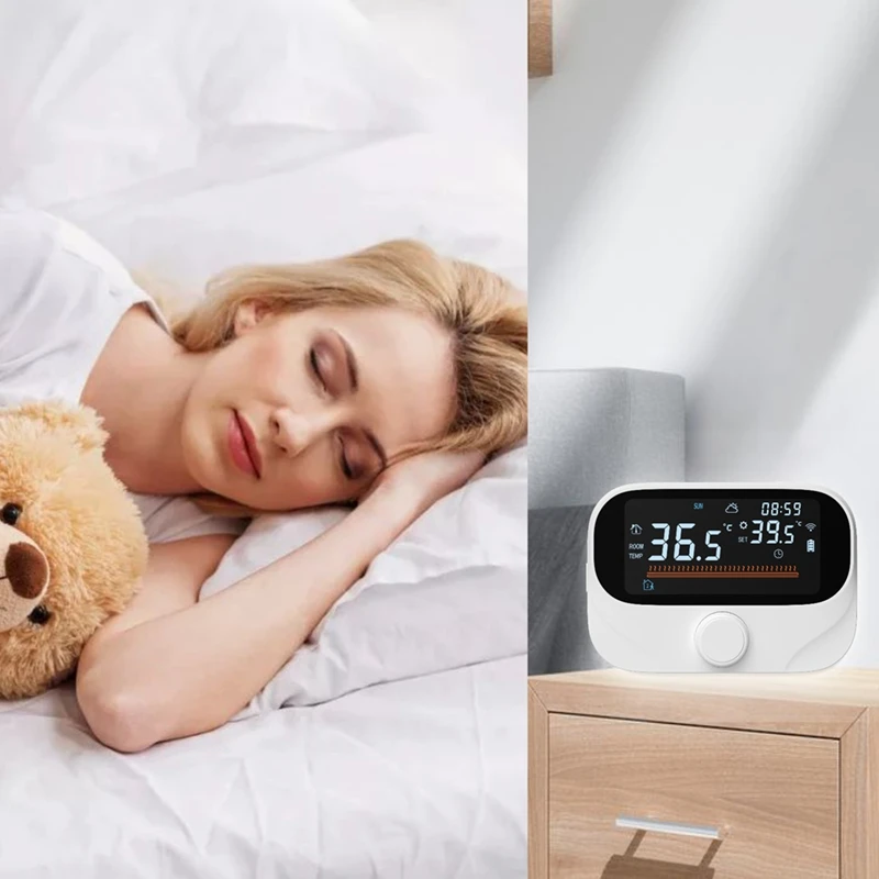 ABGR-Tuya Wifi المنزل الذكي ترموستات لاسلكي RF بطارية الغاز المرجل تسخين المياه الرقمية متحكم في درجة الحرارة