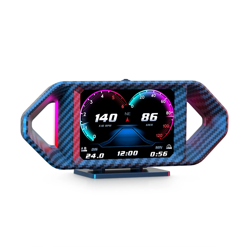Picture 5: Head Up Display P26 Car EOBD Smart HUD Digital OBD2 GPS Warning System Type-C Speed Projector Inclinometro Turbo RPM Alarm