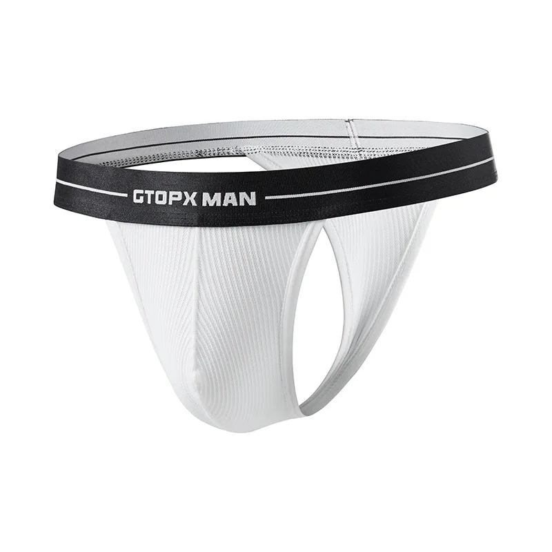 Pinstriped bulge Thongs for Men Sexy U Pouch T Back Panties Mesh Breathable Sheer Quick Drying Cool Feel Gays Low Waist G-String