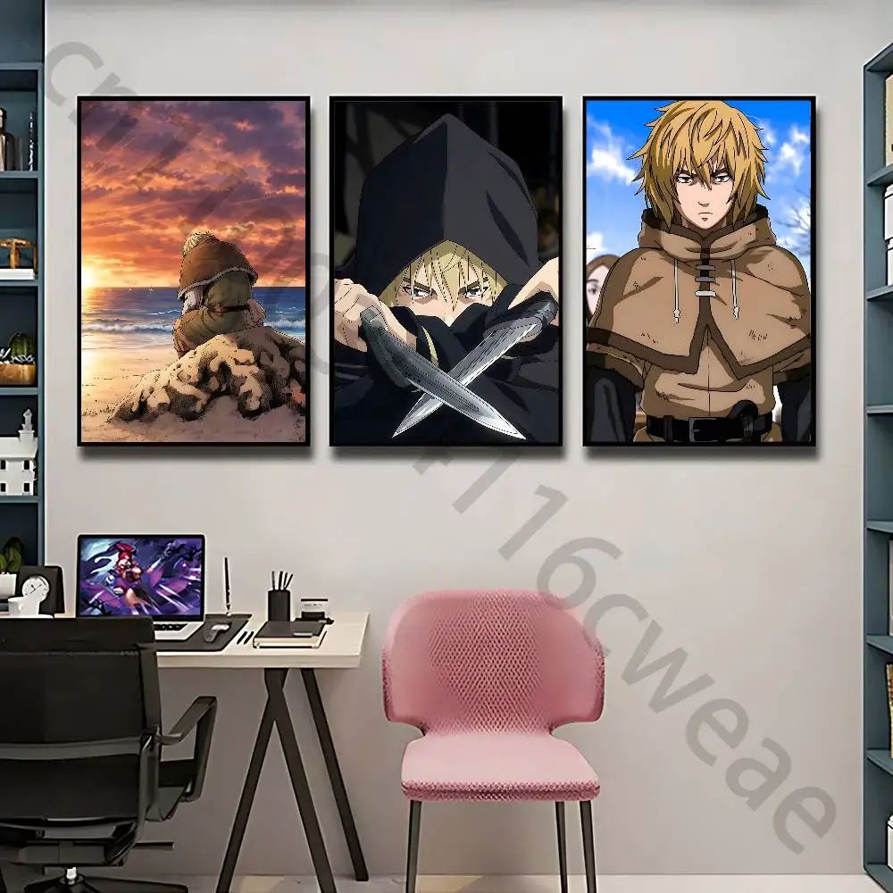 Anime V-VINLAND SAGA Poster Self-adhesive Art Waterproof Paper Sticker Coffee House Bar Room Wall Decor