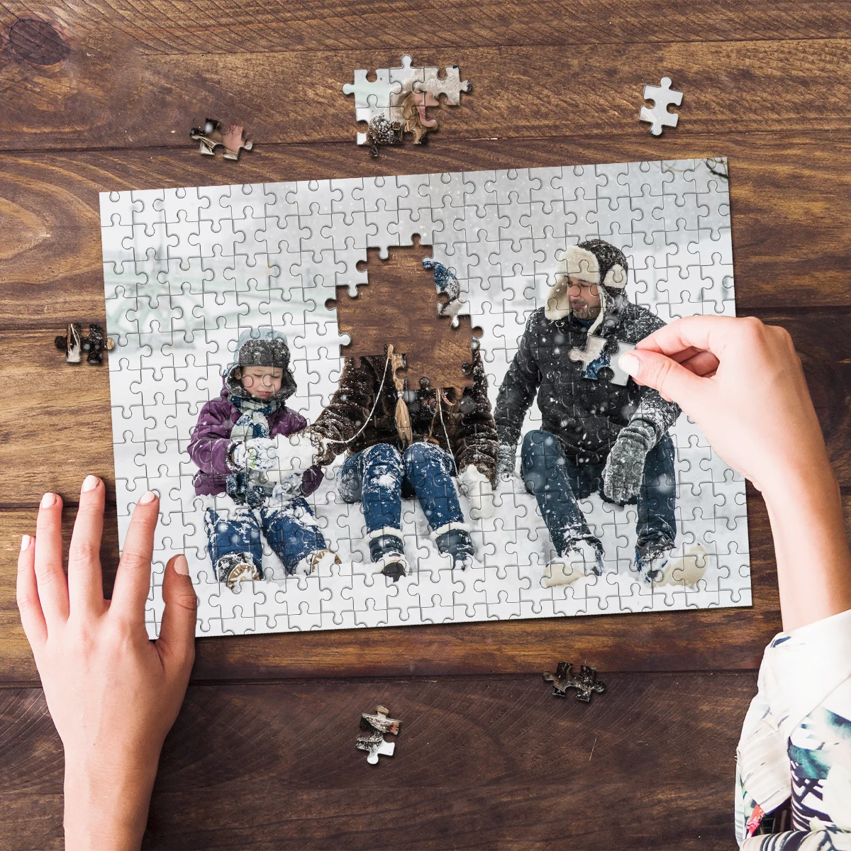 35/300/500/1000pcs Personalized Custom Photo Puzzle photo DIY Photo Puzzle Portrait Handmade Birthday Gift