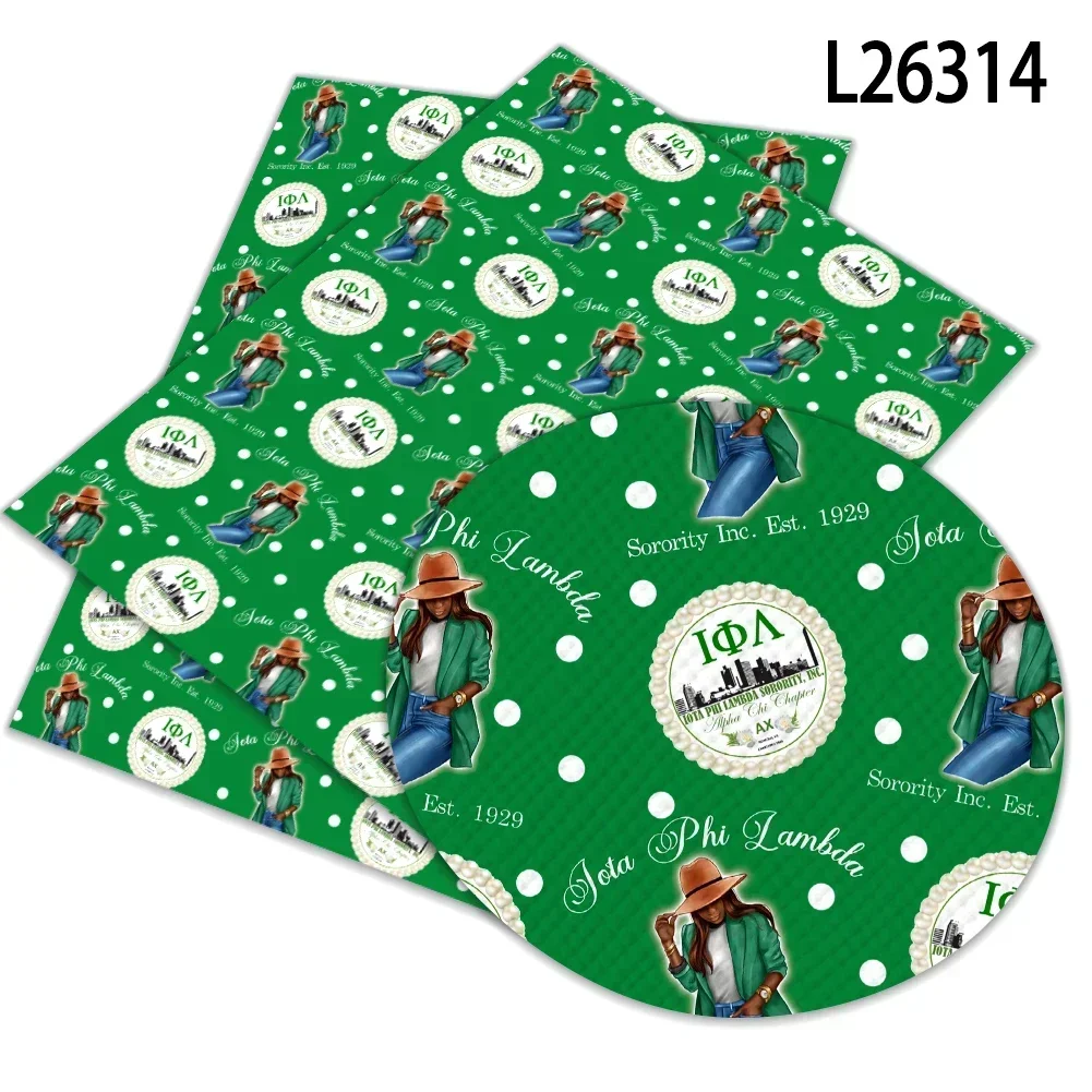 Sorority Iota Phi Lambda Artificial Leather Cross Pattern for DIY Bag Earring Craft Making 30*136cm