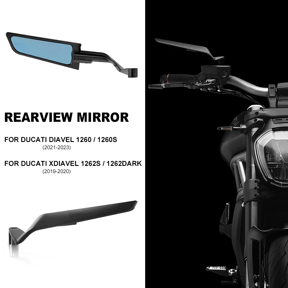 For Ducati XDIAVEL X Diavel 1262 S   Dark 2021-2023 DIAVEL 1260 S 2019-2020 Motorcycle Rearview Mirrors HD Vision Side Mirror