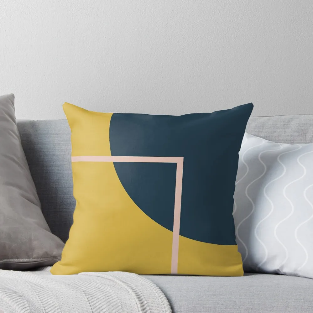 

Abstract Geometric Minimalist Navy Blue, Mustard Yellow, and Blush Pink Throw Pillow Sofas Covers Cushion Cover Set pillow