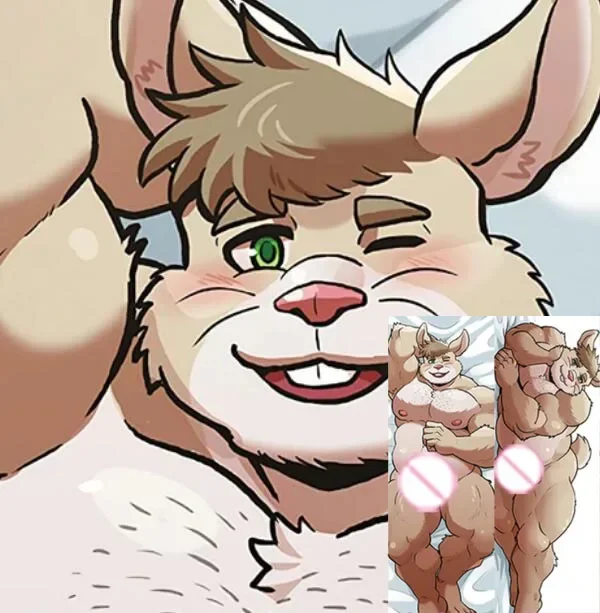 Dakimakura Rabbit Male Cris Anime Body Pillow Cover Double-Sided Print Life Size Pillowcase Gifts