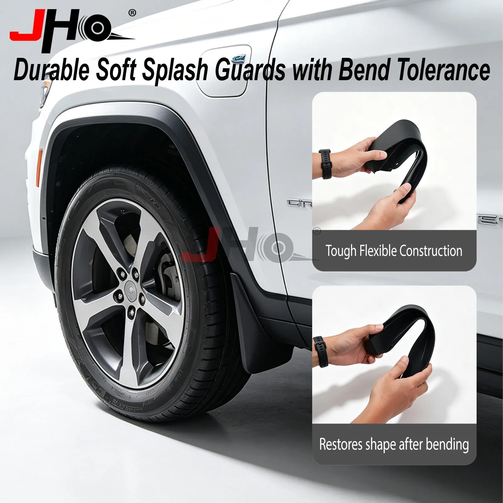 JHO No Drill Mud Flaps for 2022-2027 Jeep Grand Cherokee 2-Row 5 seats SUV,Heavy Duty All Weather Splash Guard 4XE Accessories