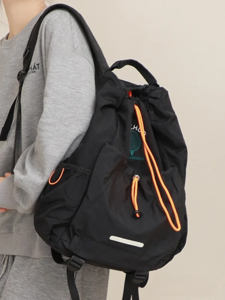 

Large Capaci Badminton Tennis Bapa Dstring Student Bookbag Hiking Cycling oulder Bag Young Adults ex Nylon