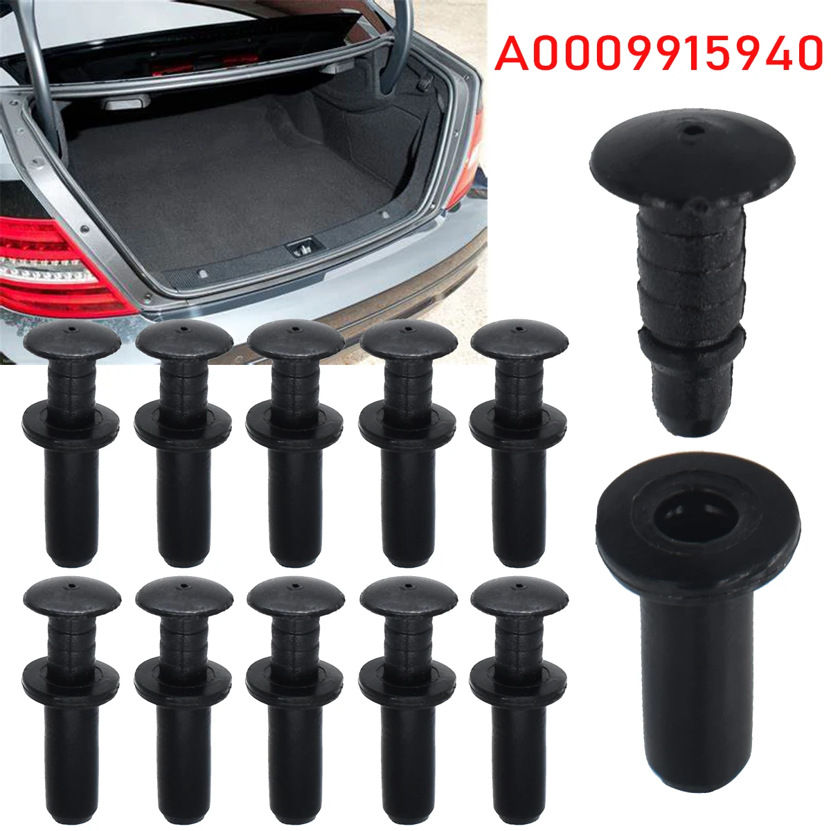 10X Car portellone fodera bagagliaio bagagliaio tappeto coperchio Trim pannello Clip per Mercedes Benz classe E W211 classe C W204 muslimate