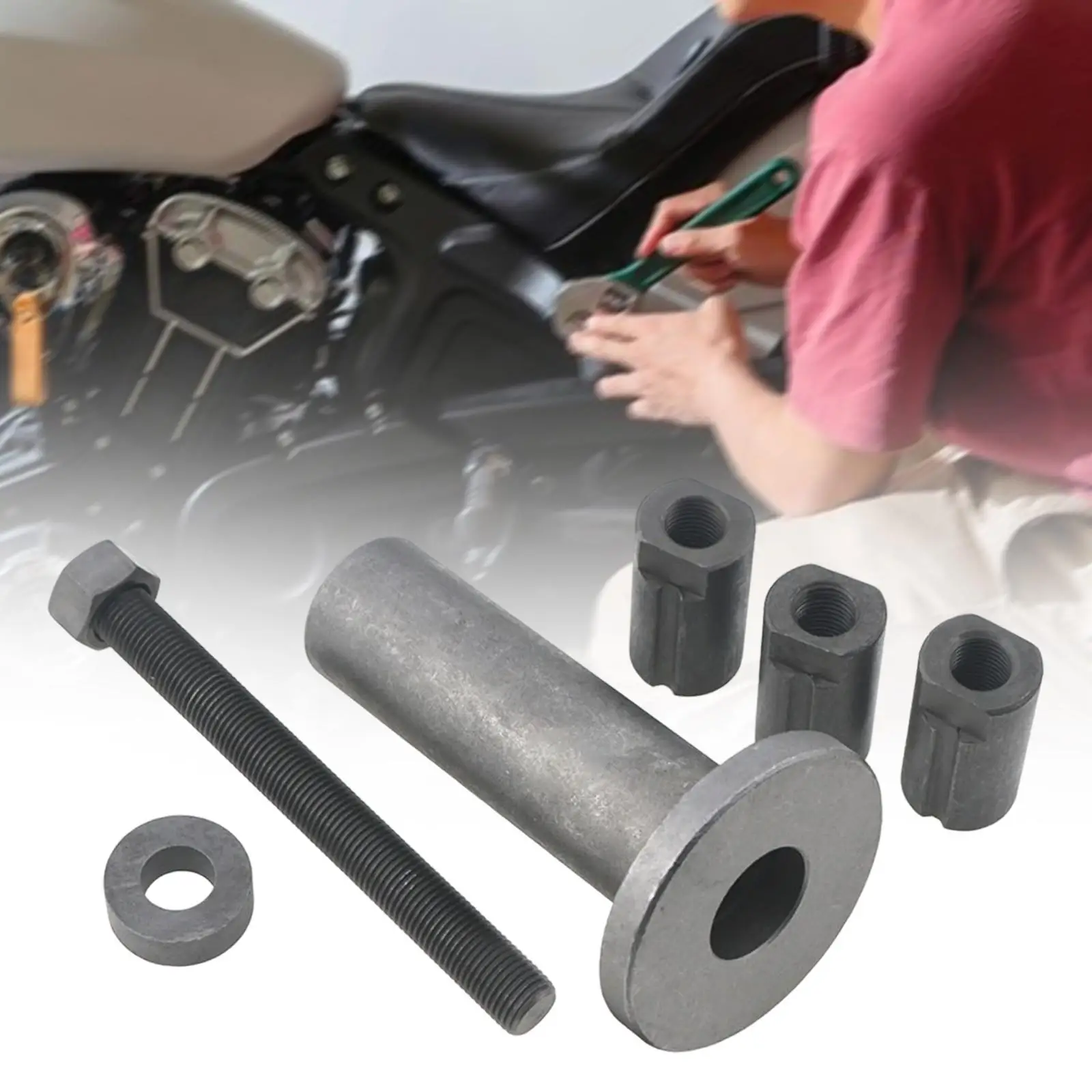 Professional Motorcycle Crankshaft Installer Steel Tool Set for Bike Repair with Multi Size Adaptors for Engine Maintenance