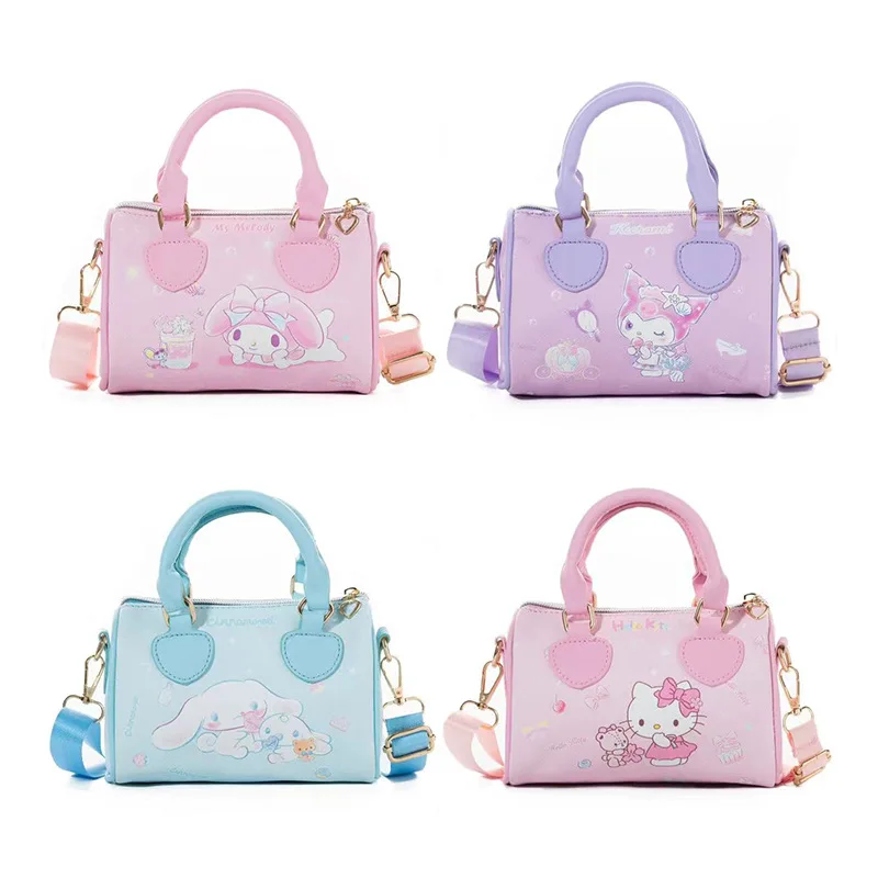 Nowy Sanrio Hello Kitty butla torebka Anime kreskówka Kuromi melodia Cinnamoroll PU skórzany portfel dla dziewczynek torba na ramię Crossbody