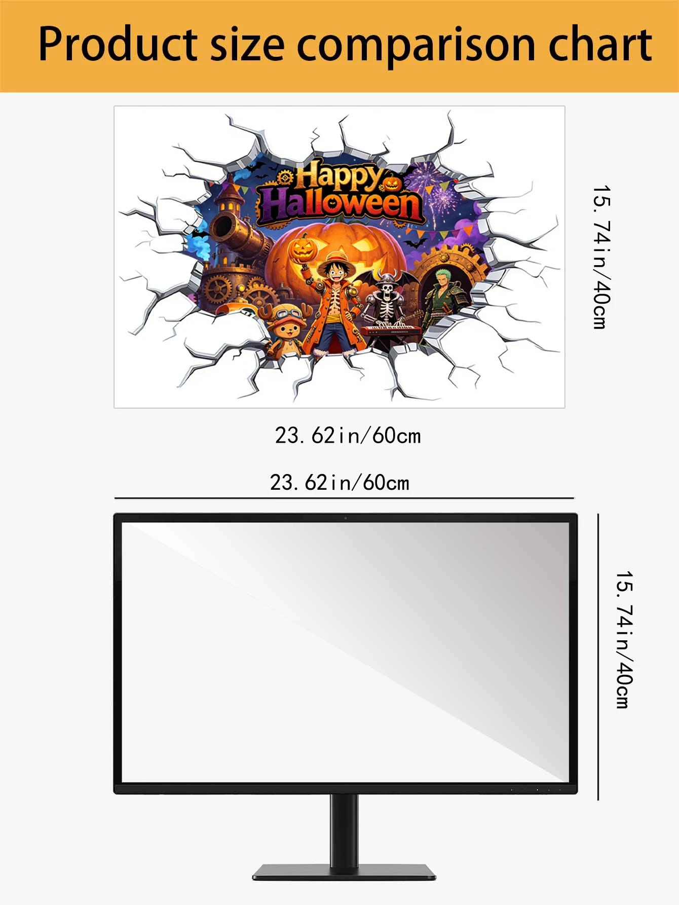 Decorative Wall Sticker for Party, Striking Anime Character Artwork, Upgrade Party Decor Look