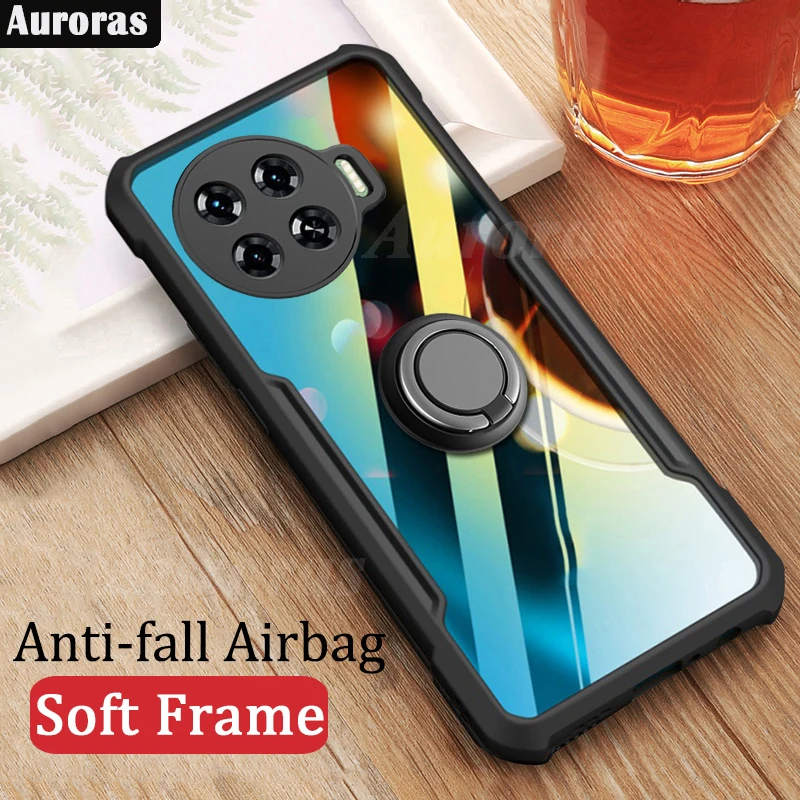 Auroras For Tecno Spark 20 Pro Plus Pro+ Case With Magnetic Ring Clear Airbag Shockproof Hard Shell For Tecno Spark 20 20C Cover