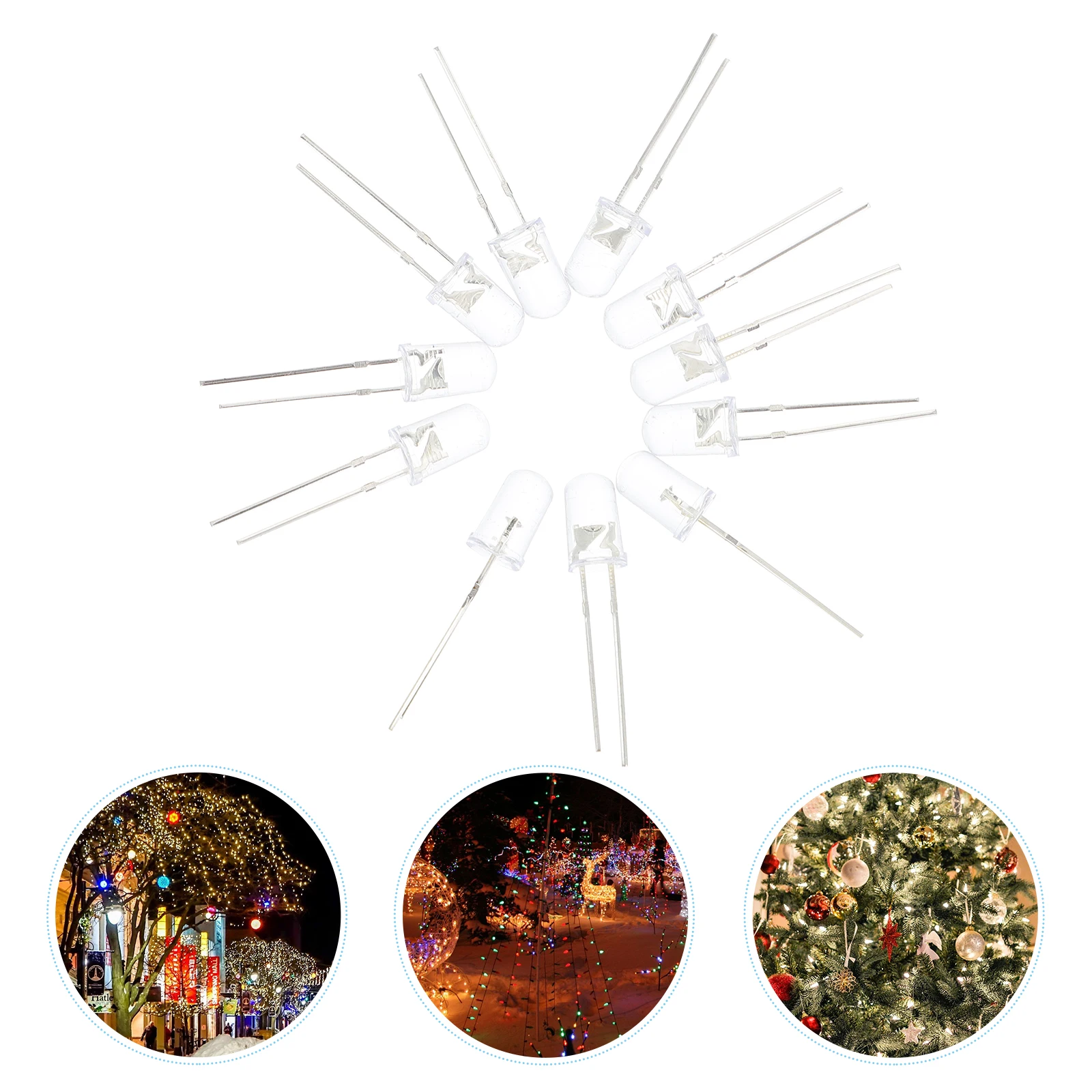

200 Pcs Decorative Light Bulb Iridescent Christmas Lights Lighted Decorations Tree with Outdoor