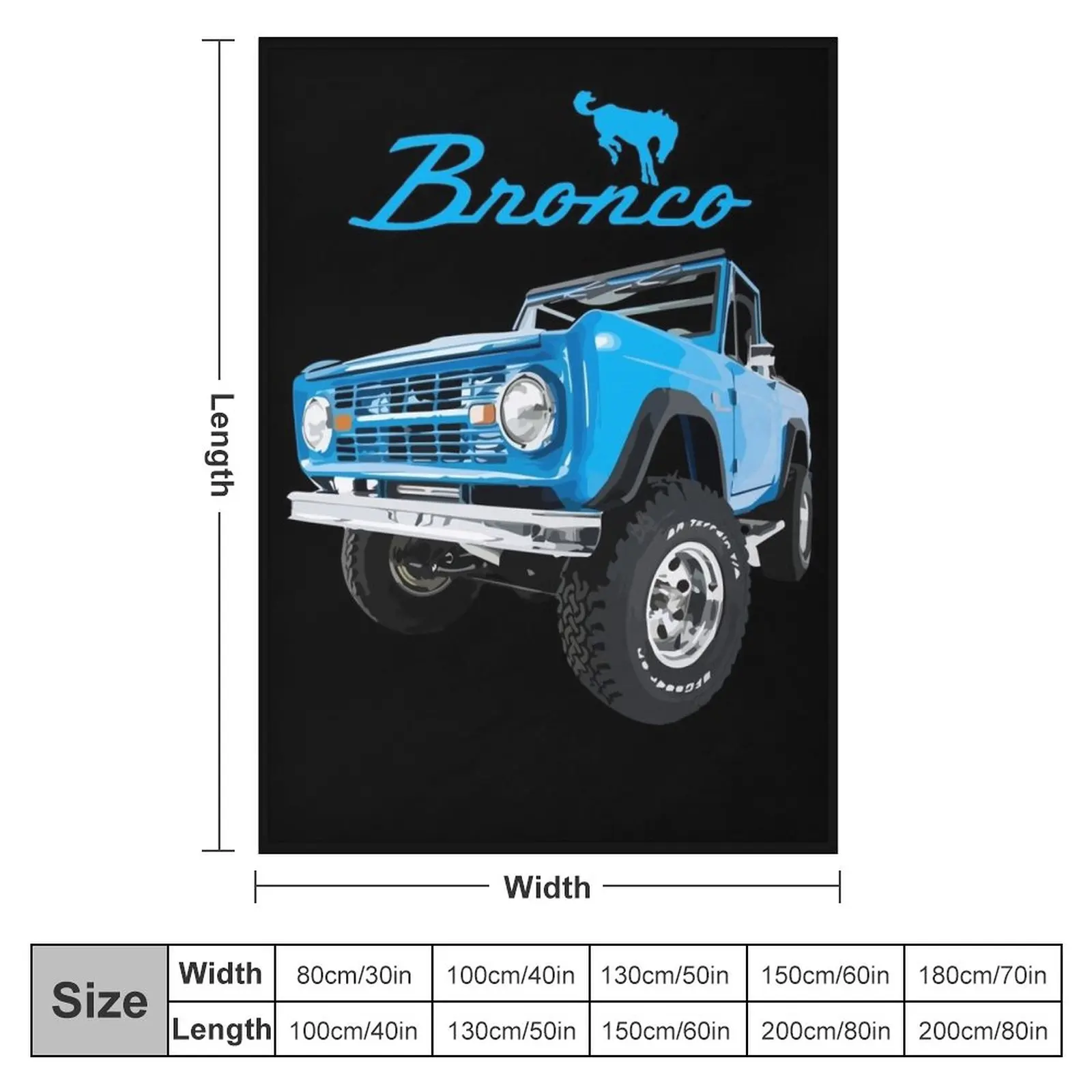 1966 Blue Ford Bronco Throw Blanket Single Blanket Fashion Sofa Blankets