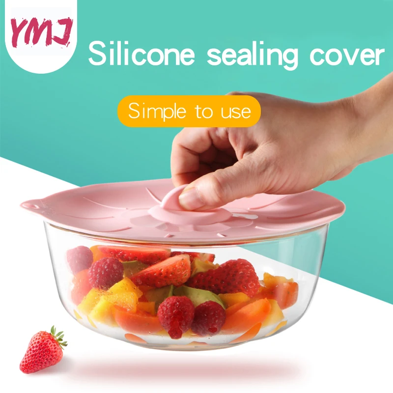 Reusable Silicone Lids Food Wraps Seal Food Fresh Keeping Wrap Lid Cover Foods Wrap Kitchen Tools Silicone Fresh Cover