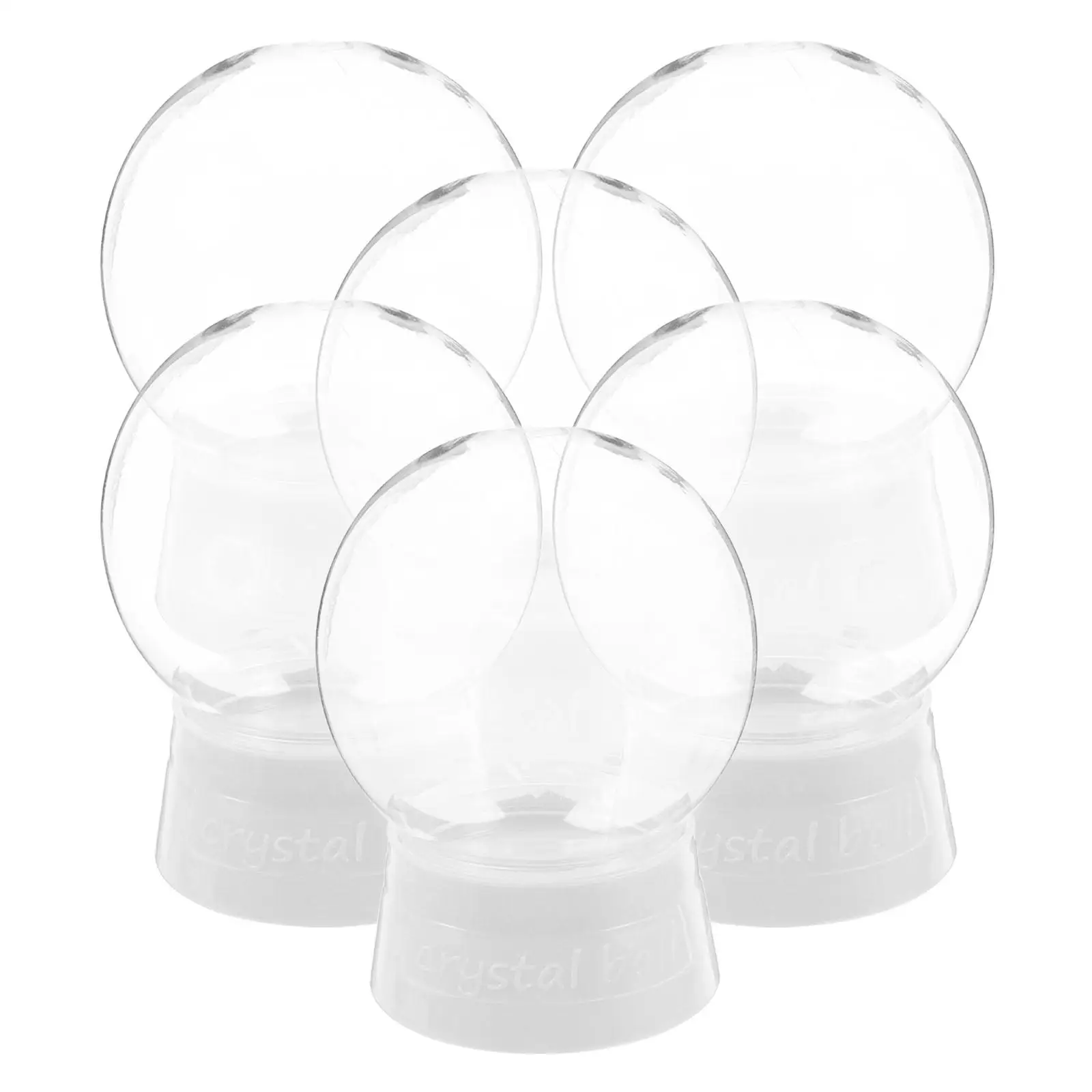 

6 Pcs Crystal Ball Accessories Christmas Snow Globe Globes Plastic for Crafts Round Kids
