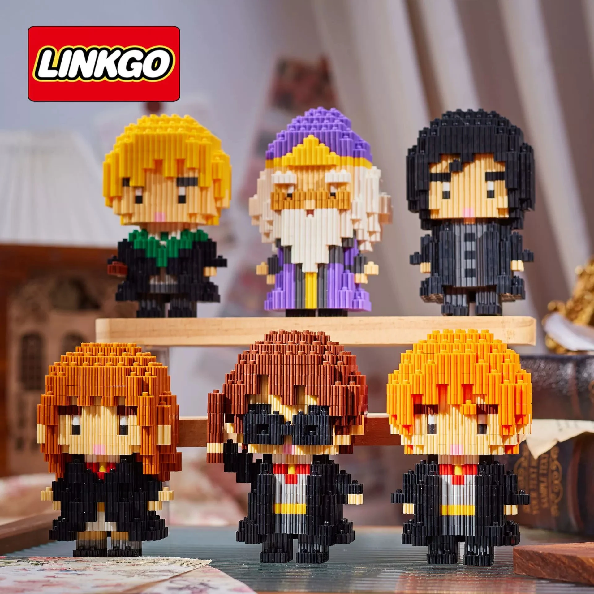 Bloques de construcción de Harry Potter Linkgo Hermione Ron Dumbledore Snape modelo de película 3D montaje Mini figura de ladrillo juguetes para regalo de chico