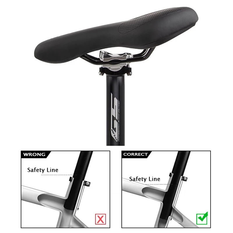 GUB GS MTB Saddle Seatpost High-strength Adjustable Road Bicycle Seat Post 27.2mm 30.9mm 31.6mm Aluminum Alloy 260g 385mm