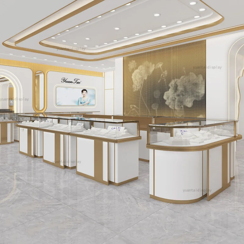 custom.High-end Jewellery Shop Counter Design with Jewelry Display Cabinet Jewelry Store Display Showcase