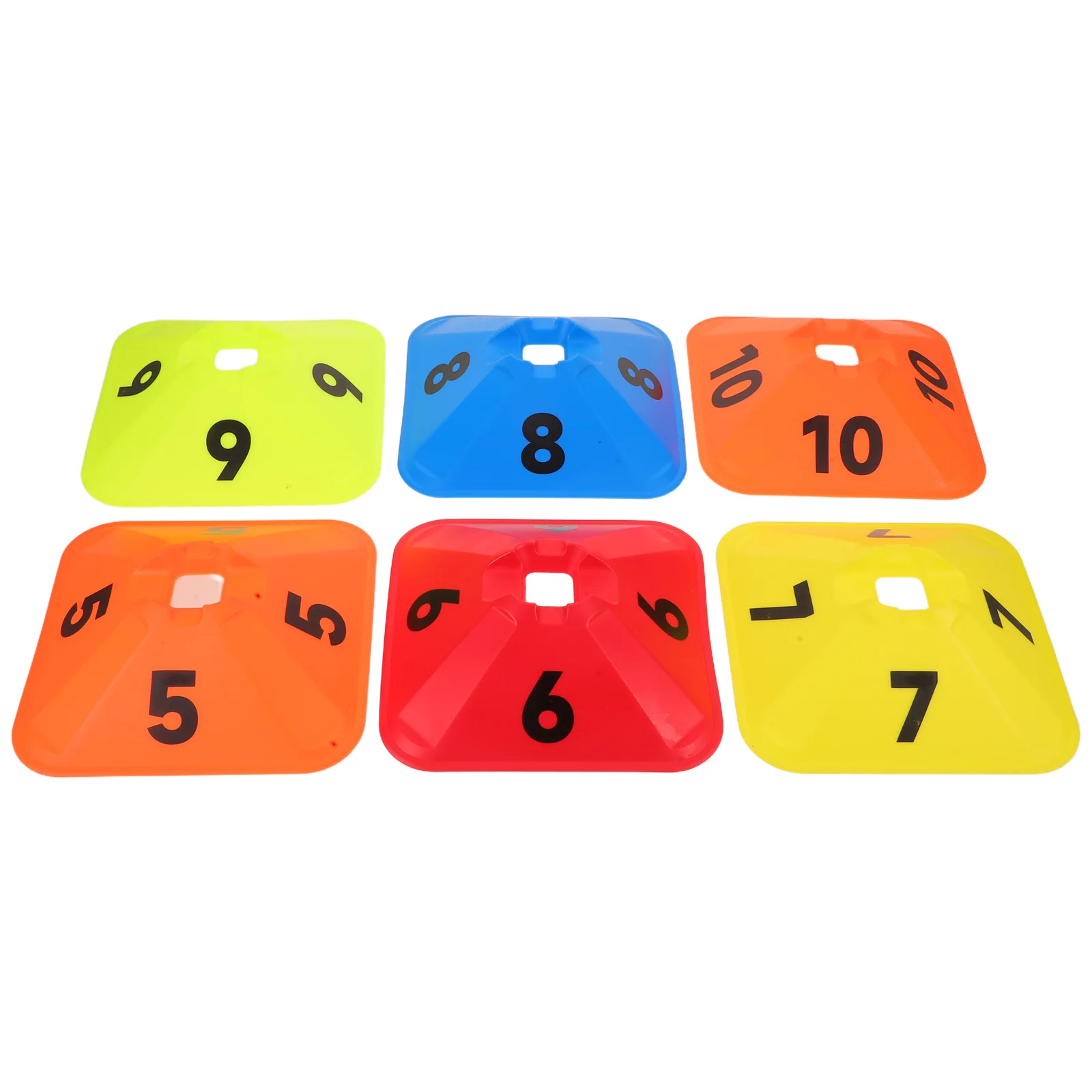 

10pcs Sport Training Discs Square Edge Markers Numbers 1-10 For Soccer Basketball Drills Agility Practice Indoor Outdoor Use
