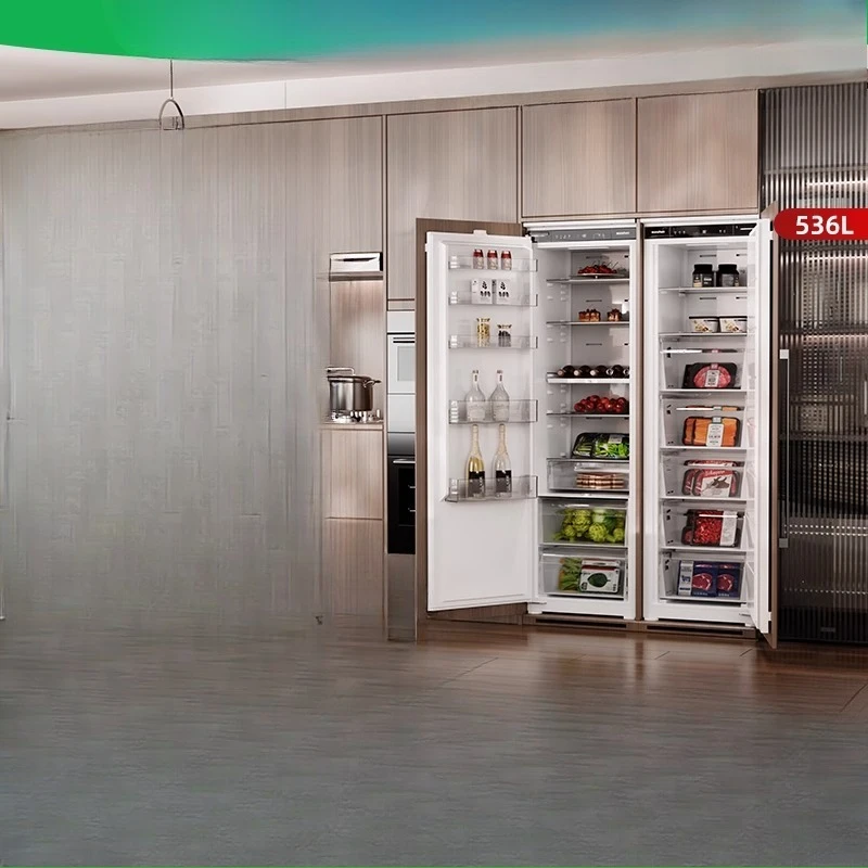 

Fully embedded refrigerator ultra-thin embedded within 600 hidden cabinet doors integrated zero embedded