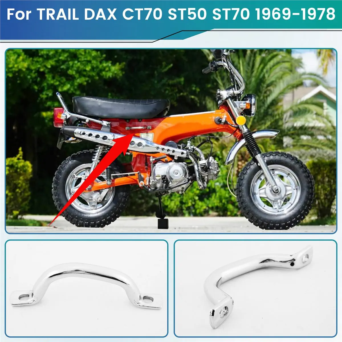 #63P (Silver)For HONDA CT70 Frame Grab Bar 1969'-1978' Lifting Handle Brand New,Automotive Parts & Accessories