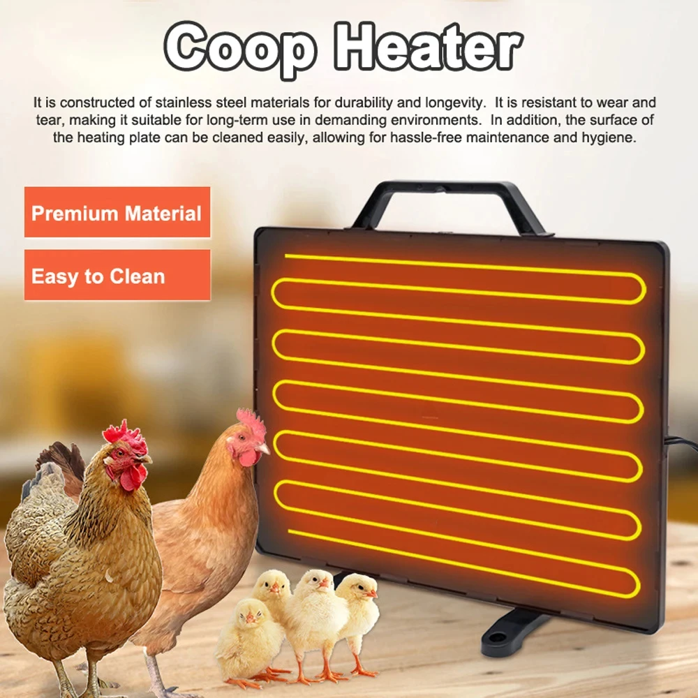 Thermostatic Chicken Coop Heater 160W Poultry Heating Panel 0-99℃ Temperature Winter Farm Radiant Heating Board Heating Plate