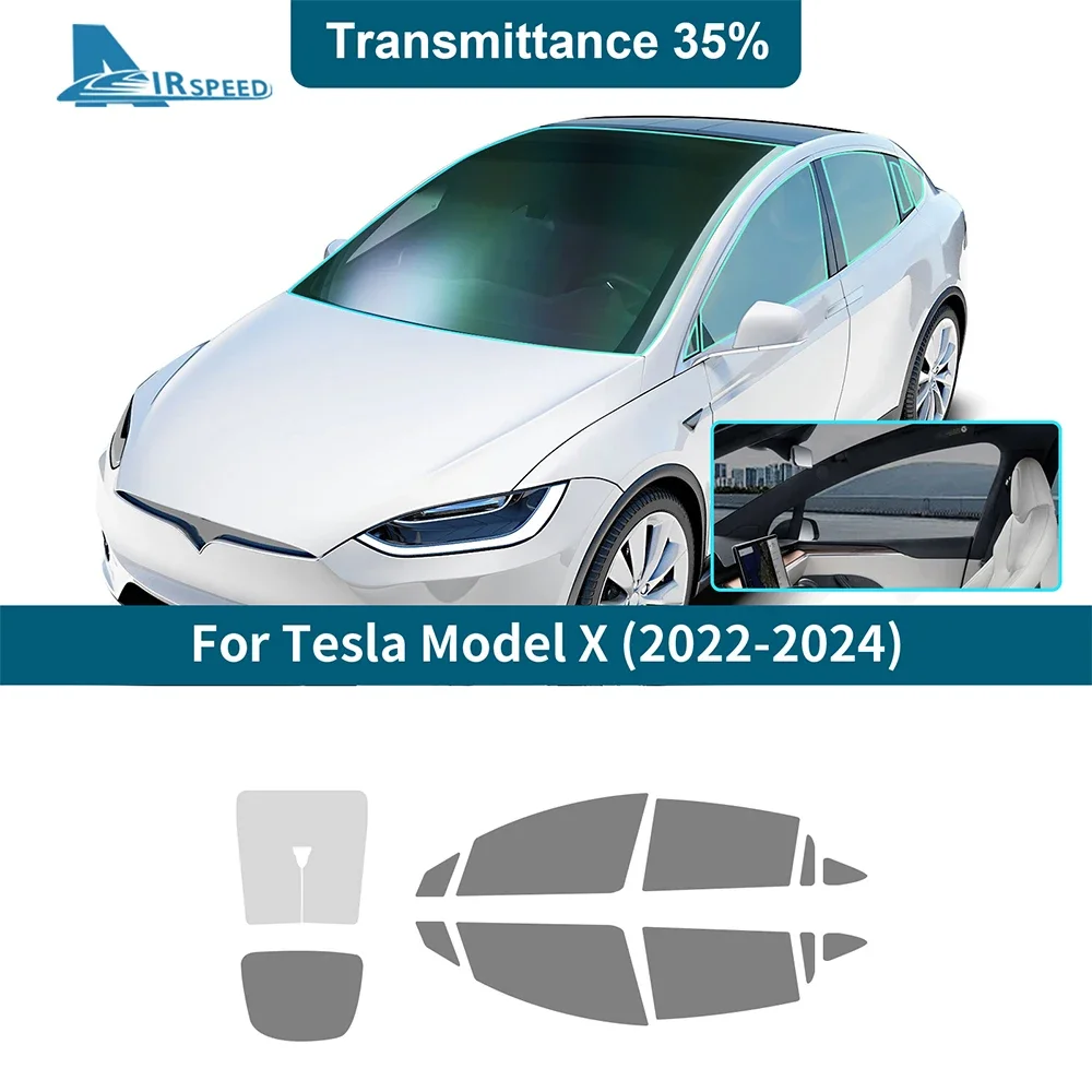 

Solar UV Protector Summer Tint Film For Tesla Model X ModelX 2022 2023 2024 Car Front Rear Side Window Accessories