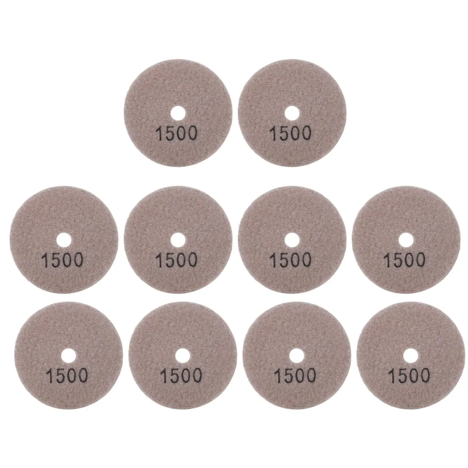 10Pcs 3in White Sanding Discs Pads for polishing Marble Concrete Stones - 1500 Mesh Buffing